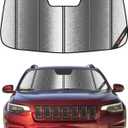 Windshield Sunshade for Jeep Cherokee 2014-2023 Front Window Sun Shade - Metallic