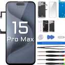 for iPhone 15 Pro Max Screen Replacement with Earpiece Flex Cable Ambient Light Sensor LCD Touch Display Digitizer Full Assembly with Front Glass Tools Kits A3106 A2849 A3105 A3108