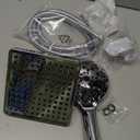 Dual Handheld Shower Head Combo, 2-in-1 Rain Shower Heads System Wide Rainfall Shower Head and 10 Modes High Pressure Hand Held Showerhead with Built-in Power Wash - Chrome