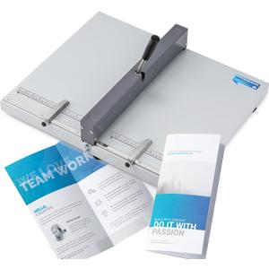 Mxmoonant Manual Creasing Machine 60-500g Paper Folding Creaser with 2 Adjustable Block & Metric/Imperial Positioning Ruler for Paper Sheet Cardstock
