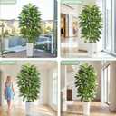 Artificial Dracaena Tree - 7FT Tall Fake Plants with White Tall Planter - Artificial Plants Indoor Floor Plant in Pot - Large Tropical Fake Yucca Potted Tree for Home Office Living Room Decor