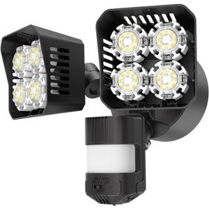 SANSI 36W 3600LM LED Motion Sensor Outdoor Light, 50,000 Hrs Lifespan Security Light, 350W Equiv 5000K Dusk to Dawn IP65 Flood Light, Super Bright for Backyard, Bright Series Black Motion Sensor Light