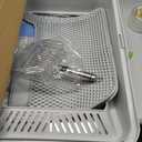 Stainless Steel Litter Box | XL Enclosed Cat Litter Boxes with Lid for Big Cats | High Sided, Anti-Urine Leakage | Non-Stick Bottom & Includes Litter Mat & Metal Scoop