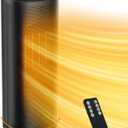 Electric Space Heater Indoor Use, 1500W Fast Heating PTC Portable Heaters with Thermostat and Remote, 12H Timer, Overheating Protection, 60 Oscillation, Room Ceramic Heater for Office Bedroom Home