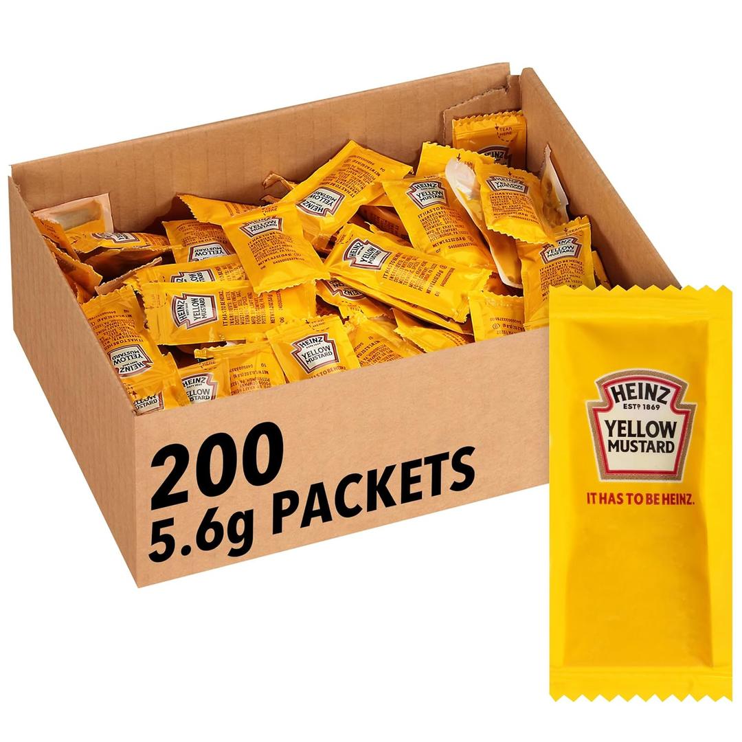 Heinz Mild Mustard Single Serve Packet (0.2 oz Packets, Pack of 200)