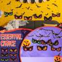 30 Pcs Halloween Ornaments for Tree Wooden Spooky Eyes Ornament with Ropes Hanging Decorations for Outdoor Indoor Bush, Yard, Window, Graveyard Scenes and Party Supplies