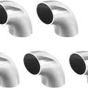uxcell Stainless Steel 304 Pipe Fitting Long Radius 90 Degree Elbow Butt-Weld 7/8-inch OD 1.5mm Thick Pipe Size 5pcs