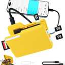 BUDI SD Memory Card Reader 4 Cards Simultaneously Read and Write with 15 Slots Folder-Styled Storage Case Type-C Compatible with lPhone 17/ 16/ 15/ Pro Max/ Photography/ Security Camera