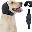 Dog Head Wrap - No Shake Ear Wrap Snood for Noise & Anxiety Relief, Ear Protector with Calming Hoodie, Dog Headband Ear Muffs for Hematoma, Grooming and Drying (Pearl Gray, S(Head Circle:10"-15"))