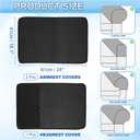 uxcell 3 PCS Armrest Covers, Couch Arm Cover Furniture Protect Slide Recliner Chair Armchair Covers with Side Storage Pocket for Sofa Recliner, Black
