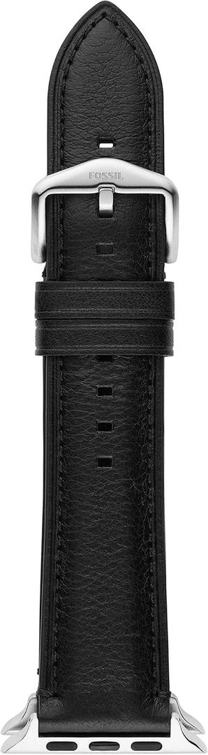 Fossil Watch Band for Apple Watch, Band for 42/44/45/49mm Apple Watch - Straps for Apple Watch Series 8/7/6/5/4/3/2/1/SE (Black Leather)