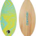 36 Skipper Skimboard with High Gloss Coat Wooden Skim Boards for Beginners, Teenagers and Adults Beach Skimboard 3 Color Traction Pad to Choose, Yellow
