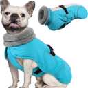 Queenmore Winter Dog Jackets, Dog Coats for Small Puppy, Warm Reflective Winter Dogs Coat, Waterproof Fall Pet Coats, Blue, S