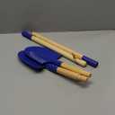 2 Pack Beach Shovels for Kids, 27.2" Long Detachable Kids Shovel with Wood Handle Metal Spade Sand Shovels for Digging Shoveling Sand Snow Gardening Tools Sandbox Toys for Kids Adults Gifts (Blue)