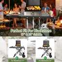 Portable Grill Cart for Blackstone 17" & 22" Griddle, Foldable Grill Table with Propane Tank Holder, Outdoor Portable BBQ Grill Stand for Backyard, Camping, Tailgating