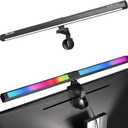 Quntis Monitor Light RGB PRO Backlight, Eye-Care Dual Light Computer Light Bar Gaming Office Desk Lamp, 15 Modes Dimmable Backlight, 3 Color Temperature Adjustable Brightness, Ra95 Screen Light Bar