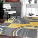 GLORY RUGS Area Rug Modern Soft Hand Carved Contemporary Floor Carpet with Premium Fluffy Texture for Indoor Living Dining Room and Bedroom Area (4x6, Yellow)