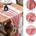 2 Pack 10 Ft Chiffon Table Runner Blush Pink Gauze Long Table Runners 27x120 Inches Sheer Tulle Table Runner for Rustic Wedding Reception Bridal Shower Decorations Birthday Party