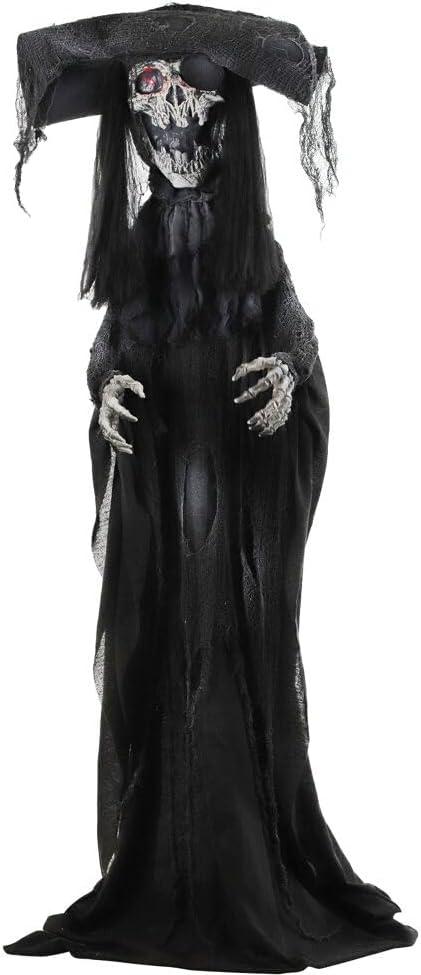Haunted Hill Farm Shaking Pirate with Light-Up Eyes, Halloween Animatronic for Battery Operated Scary Indoor or Covered Outdoor Halloween Decorations, Creepy Halloween Props for Home or Haunted House, 6FT Standing Pirate