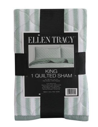 Ellen Tracy King 1 Quilted Sham 20x36 inches,  100%Polyester