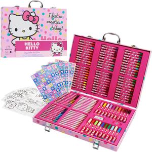 Hello Kitty Colored Pencils Art Supplies Drawing Kit School Supplies Painting Girls Drawing Pencils Art Kit Travel Case with Crayons Arts and Crafts for Kids 4-12