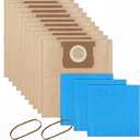 19-3100 shop vac bags for Stanley: for stanley shop vac 5-6 gallon/gal wet dry vacuum cleaner 19-3100 Disposable filter bags - 10 bag 3 filters 2 band for Stanley wet/dry dust replacement bag