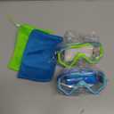 Swim Goggles Kids 6-14, Diving Mask No Tangle StrapWater Goggles Nose Cover for JR / Youth (1PK - Blue & Green)