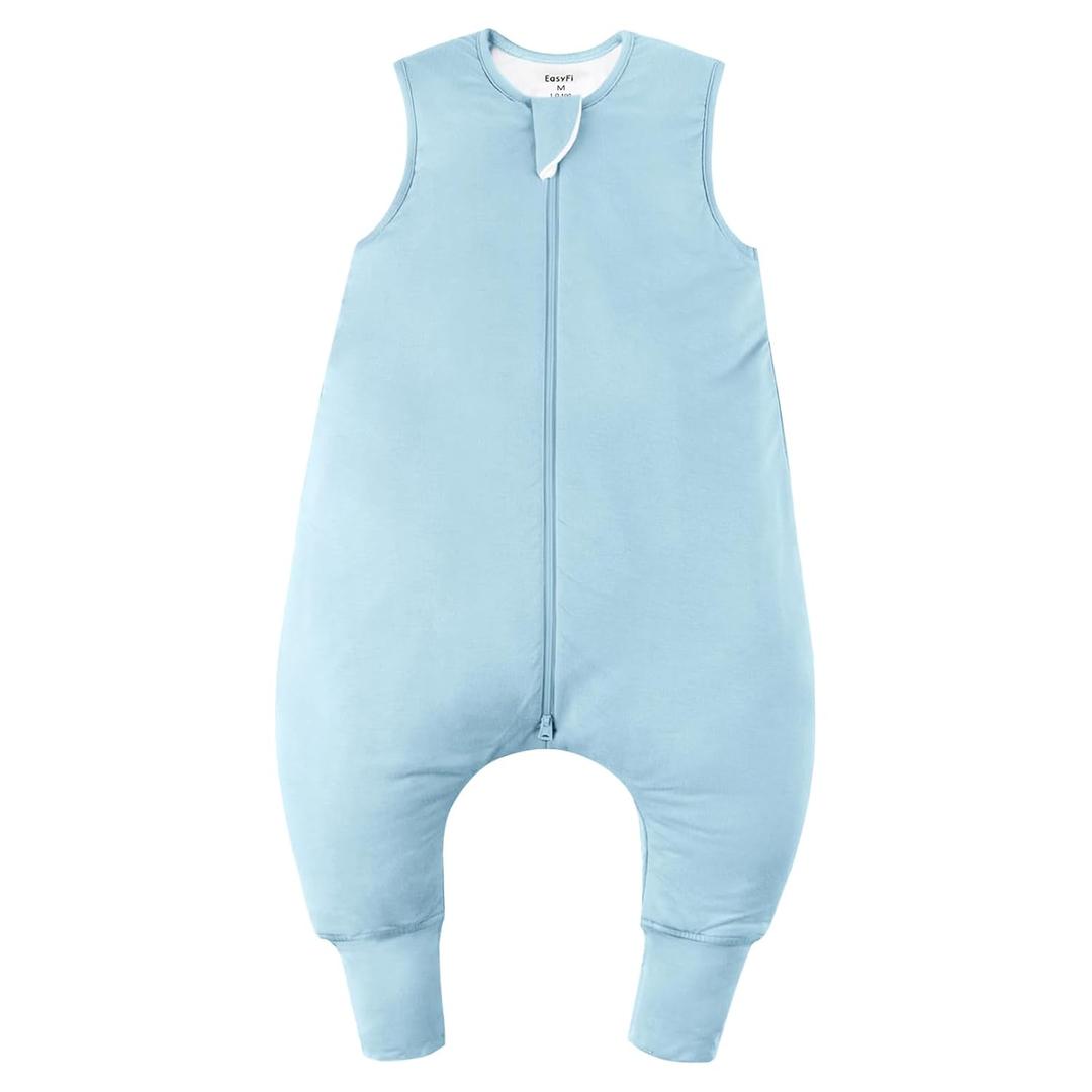 Rayon Made From Bamboo Sleep Sack 3t-4t 0.5 Tog Ultra Soft Summer Toddler Sleep Sack 36-48 Months with Feet 2-Way Zipper Lightweight Baby Sleeping Bag with Legs Thin Baby Wearable Blanket-Blue
