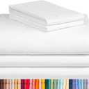 LuxClub 7 PC Split King Sheet Set Bed Sheets Deep Pockets 18" Eco Friendly Wrinkle Free Cooling Sheets Machine Washable Hotel Bedding Silky Soft - White Split King