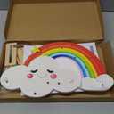 Wall Shelf (Rainbow) for Toniebox, Headphones,Charging Station and 18-24 Tonie Figures, Magnetic Wooden Floating Shelf Compatible with Toniebox MP3 Audio Player & Character, Storage Rack for Kids