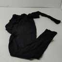 7Wins JJJ Women Catsuit Cotton Long Sleeve Yoga Bodysuit Jumpsuit/Made in USA (Large, Black)