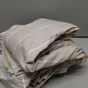 LuxClub 4 PC King Size Sheet Set, Breathable Luxury Bed Sheets, Deep Pockets 18" Wrinkle Free Cooling Machine Washable Hotel Bedding (Striped Cream)