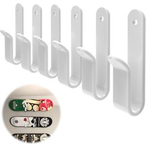 Horizontal Snowboard Wall Mount Clips Snowboard Rack Wall Mount Snowboard Mount Storage Snowboard Wall Mount for Room (White 6pcs)