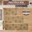YDKGL Kitchen Mats for Floor, Super Absorbent Kitchen Rugs Non Slip Washable, Rubber Backing Soft Woven Linen Embroidery Runner Rug, Standing Mat Kitchen Sink Mat, Easy to Clean, Brown 17x47