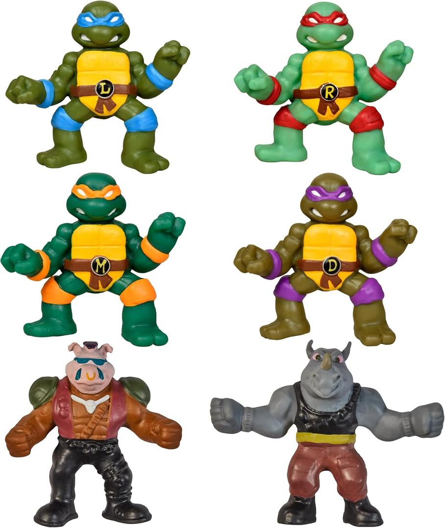 PlayMates Teenage Mutant Ninja Turtles -2.65" Mini Stretchable Figures 6-Pack Toys