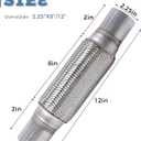 Flex Pipe,Heavy Duty Exhaust Flex Pipe,Car Accessories Stainless Steel Flexible Exhaust Pipes,Universal Muffler Tube Automotive Replacement,Suitable for Most Cars,Trucks (2.25''x8"/12")