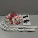 2 Pack 24 Inch Valentines Day Lighted Birch Tree with Crochet Heart Ornaments Valentines Pre-lit Birch Tree Centerpiece Small Table Top Light LED Decor with Heart, USB or Battery Operated