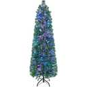 5 FT Pre-Lit Artificial Xmas Tree with Colorful Fiber Optics & 361 PVC Branch Tips