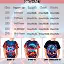 Boys Girls 3D Graphic Tees Unisex Short Sleeve T Shirt Novelty Neon Shirts for Boys 5-14 Years (Blue)