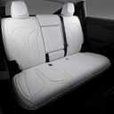 Custom Fit Seat Covers for 2025 2026 Tesla Model Y Juniper (5-Seater), Waterproof Breathable Nappa Leather, OEM Style Full Set Protectors, Airbag Compatible - White