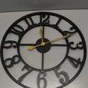 Large Wall Clock, Silent Battery Operated Metal Clock - Black, Size 20"