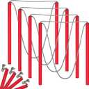 FairySandy 8 Pieces Giant Bubble Wands Big Bubble Wands for Kids Outdoors Bubble Toy for Birthday, Outdoor Activities, Party Favors, Giant Bubble Solution Not Included (Red)