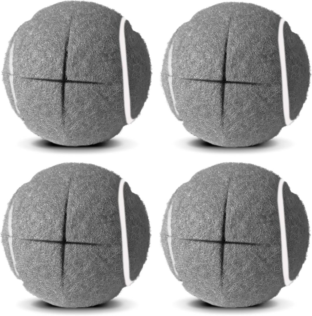 Precut Tennis Balls for Walkers 4PCS, Heavy Duty Long Lasting Felt Glides, Universal Fit for Most Walkers & Furniture Legs, Easy Installation, Floor Protection, Senior Walker Accessories(Grey)