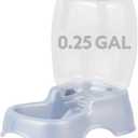 Petmate Pet Cafe Cat and Dog Water Dispenser - Water Bowl for Cats and Dogs, USA Made, .25 GAL, Pearl Ash Blue