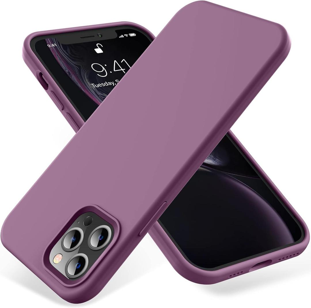 OTOFLY Compatible with iPhone 12 Pro Max Case 6.7 inch(2020),[Silky and Soft Touch Series] Premium Soft Liquid Silicone Rubber Full-Body Protective Bumper Case for iPhone 12 Pro Max (Lilac Purple)