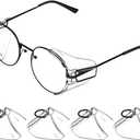 4 Pairs Flank Protector Side Shields for Sunglasses Clear Glasses Safety for Glasses Clip on Safety Glasses Eyeglasses Side Safety Glasses Side Shields Glasses Cover (Transparentx2pcs)
