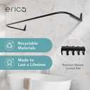 Erica 4 in 1 L & U-Shaped Shower Curtain Rod for Bathtubs, 27.5x65x27.5 Inches, Wall-Mounted Shower Curtain Pole, No Ceiling Support Needed, Curved Shower Rail, Black Powder-Coated Steel