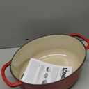 Lodge 7 Quart Enameled Cast Iron Oval Dutch Oven with Lid  Dual Handles  Oven Safe up to 500 F or on Stovetop - Use to Marinate, Cook, Bake, Refrigerate and Serve  Red