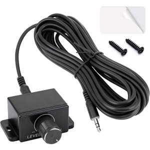 Amplifier Remote Bass Knob Replacement, Compatible with RP/RP-M Series Amplifiers, 3.5mm Jack Port Universal Bass Knob Control Kit with 16ft Connection Cable, Screw and Double-Sided Adhesive