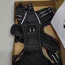 PHOEPET No Pull Dog Harnesses for Small Dogs Reflective Adjustable Front Clip Vest with Handle 2 Metal Rings 3 Buckles [Easy to Put on & Take Off] (S, Black)